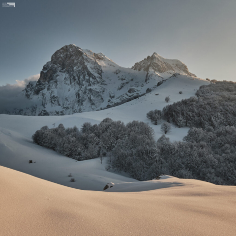 21 - Il Corno Grande e il Corno Piccolo al Tramonto - Cima Alta - Marzo '21