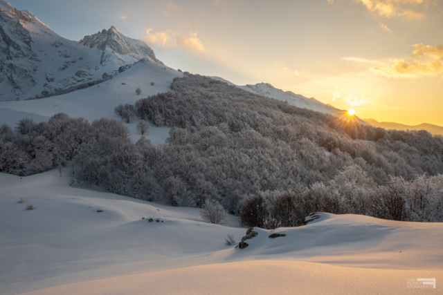 26 - Corno Piccolo e bosco dell'Aschiero al tramonto - Cima Alta - Marzo '21